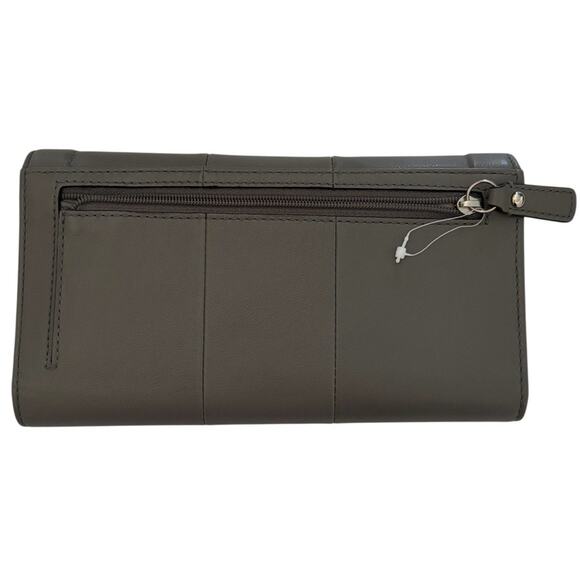 Coach 45125 Kristin Silver Gray Leather Envelope Clutch Wallet NWT MSRP $238 - Picture 3 of 9